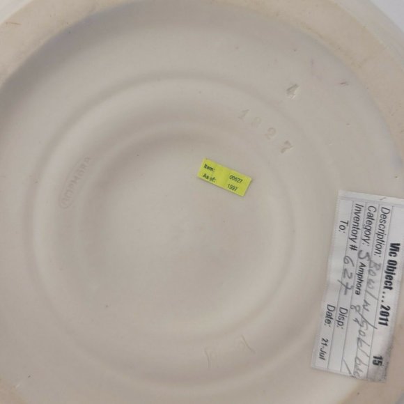 Bronze Austrian Teplitz Amphora Porcelain Bowl with Boy Flowers 8" c.1892-1905 - Picture 6 of 8